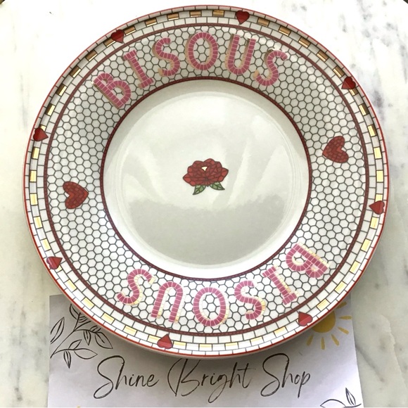 Anthropologie Other - Anthropologie Bistro Tile 24K Gold Decaled Glazed Stoneware Plate New With Tag